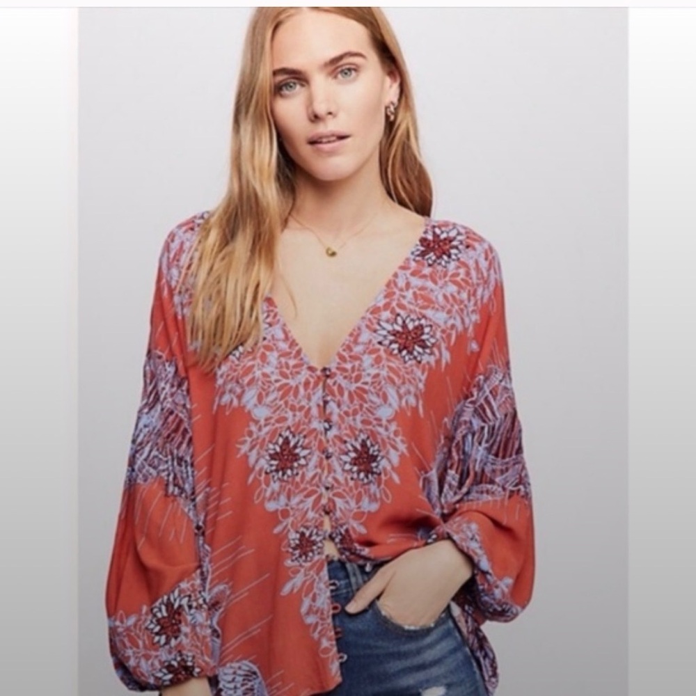 Free People womens birds of a feather blouse size XS